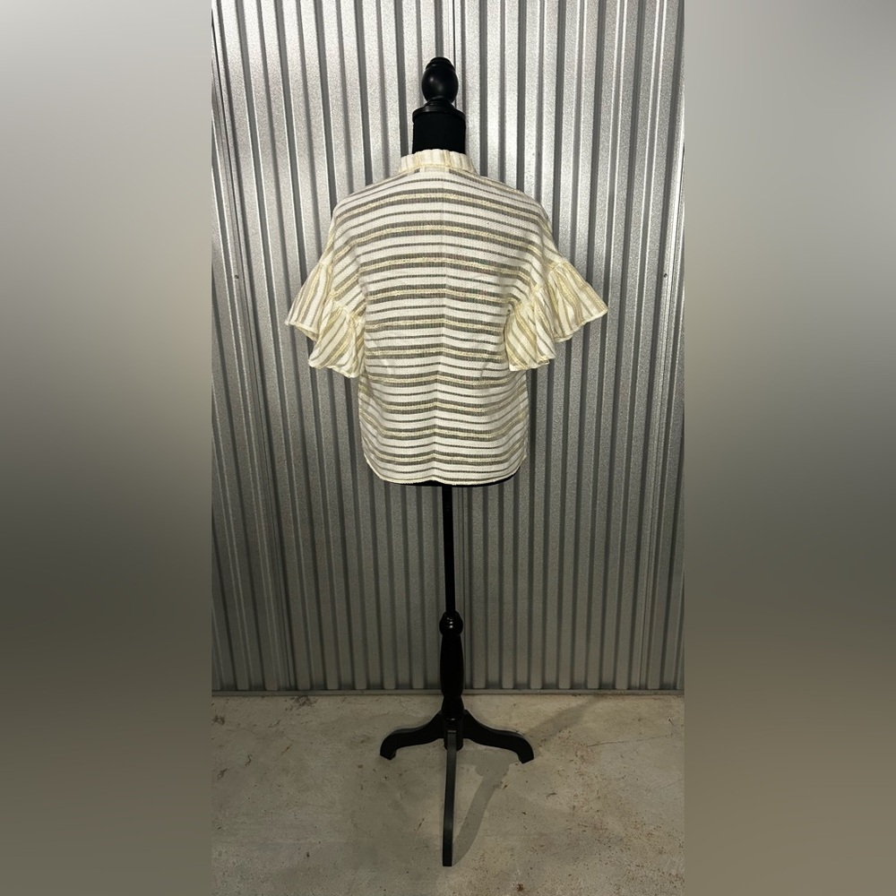 Women’s Sita Murt Anthropologie Cream White Cotton Poly Designer Blouse Size 36 - Picture 2 of 4